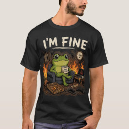 Camiseta Eu Estou Bem Sapo Isto Está Bem Arte Meme