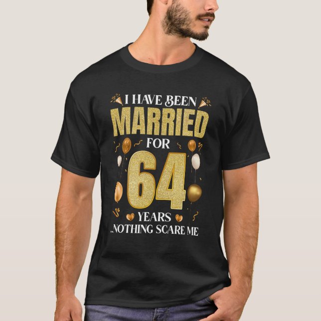 Camiseta Eu Estou Casado Há 64 Anos 64º Aniversário De Casa (Frente)