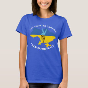 Camiseta EU ESTOU COM A UCRÂNIA - EU ESTOU EM PEACE T-Shir