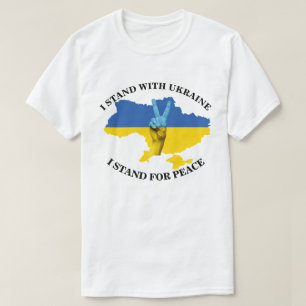 CAMISETA EU ESTOU COM A UCRÂNIA - EU ESTOU PARA A PAZ