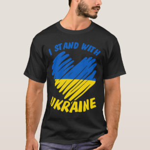 Camiseta Eu Estou Com a Ucrânia I Bandeira Ucraniana Azul A