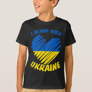 Camiseta Eu Estou Com a Ucrânia I Bandeira Ucraniana Azul A