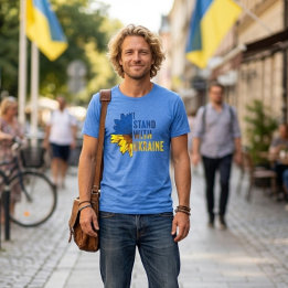 Camiseta Eu estou com a Ucrânia & símbolo de girassol da Pa