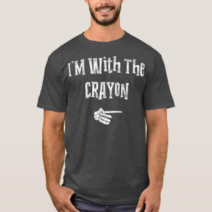 Camiseta Eu Estou Com Crayon Halloween Casais Engraçados