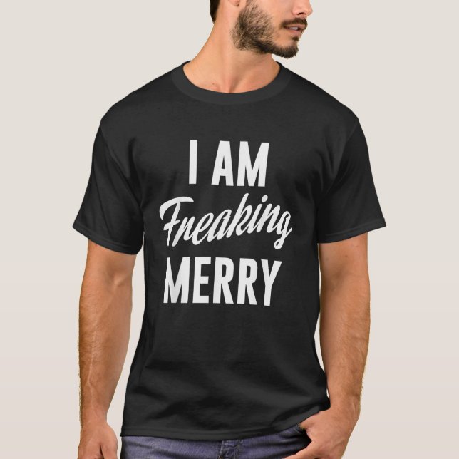 Camiseta Eu Estou Com Feliz Engraçada Feliz Natal Holida (Frente)