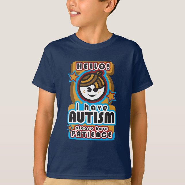 Camiseta Eu estou com o autismo, tenho por favor a (Frente)