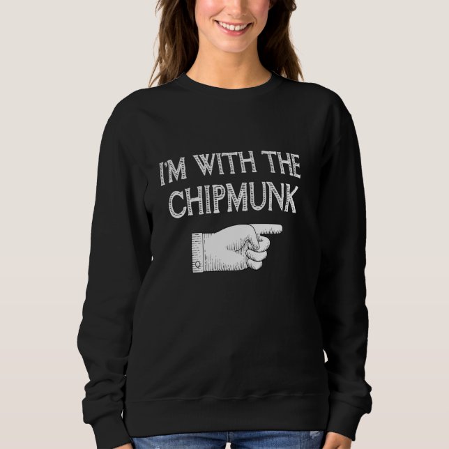 Camiseta Eu Estou Com O Chipmunk Engraçado Correspondendo O (Frente)