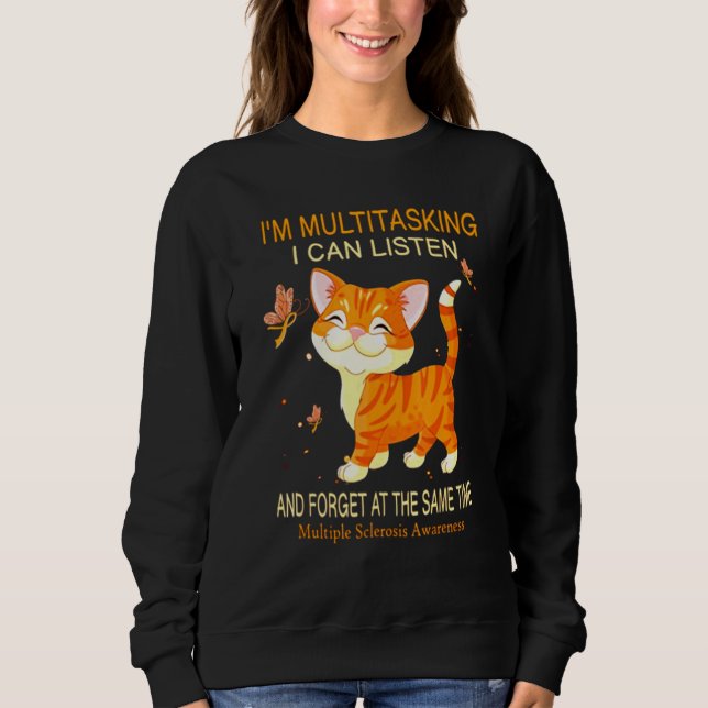 Camiseta Eu Estou Multitarefa Eu Posso Ouvir Cat Tee (Frente)