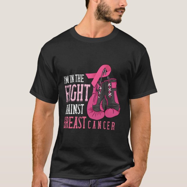 Camiseta Eu Estou Na Luta Contra As Luvas De Fita K Cancer  (Frente)
