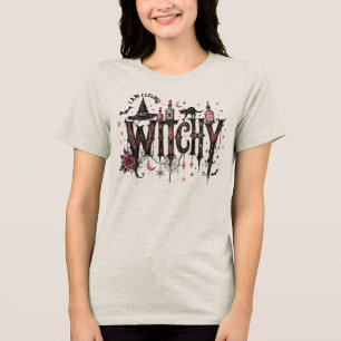 Camiseta Eu estou Sentindo uma Tipografia de Vibe de Bruxa