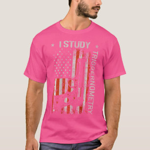 Camiseta Eu Estudo Arrumgernometria Arma Americana Bandeira