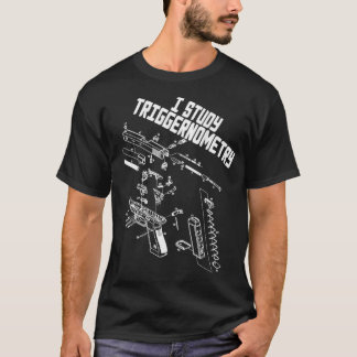 Camiseta Eu Estudo Triggernometria Em Arma Engraçado Dizend
