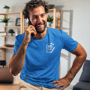 Camiseta Eu, Eu Próprio e IA, Homens de Arte Branca Camisei