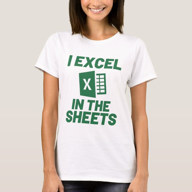Camiseta Eu Excel em Planilhas Planilhas Computador Engraça (Frente)