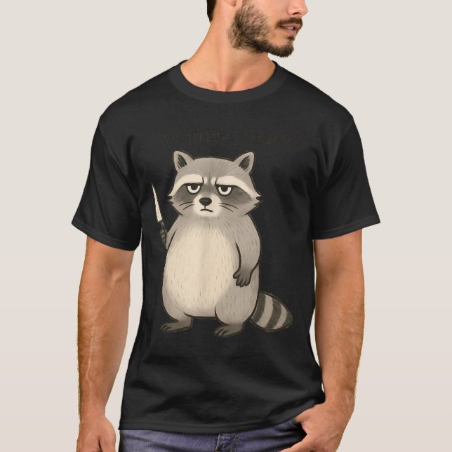 Camiseta Eu Exijo Lanches Funny Mpy Guaxinim Lixo Meme Lanc (Frente)