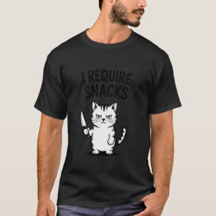 Camiseta Eu Exijo Lanches Gato Engraçado