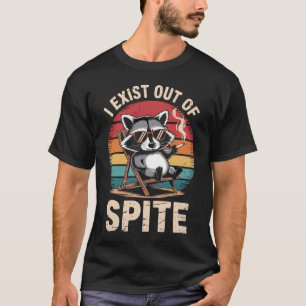 Camiseta Eu Existir Por Pura Raiva Funny Guaxinim Vintage