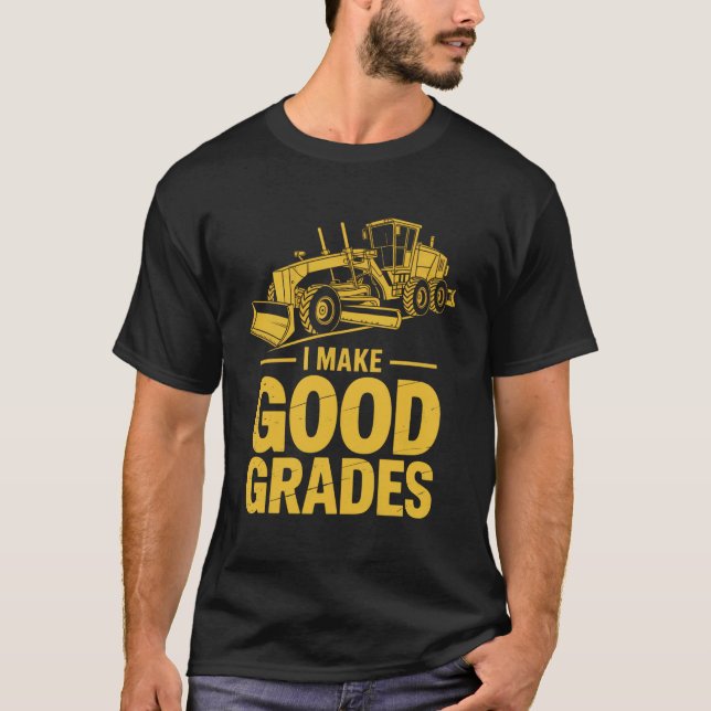 Camiseta Eu Faço Bons Graus Operador de Motoniveladora (Frente)