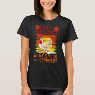 Camiseta Eu faço café da manhã O que é o seu super poder, f