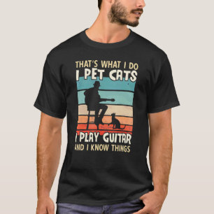 Camiseta Eu Faço Carinho em Gatos Eu To Co Guitarra E Eu Se