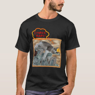 Camiseta Eu faço chover Gato Fazedor de Chuva Dinheiro gráf