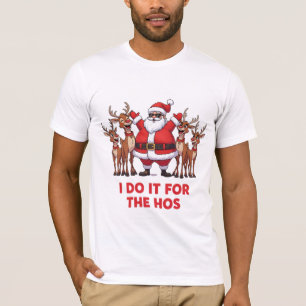 Camiseta Eu Faço Isso Pelas Garotas - Funny Cool Papai Noel
