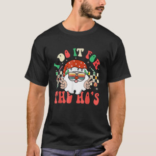 Camiseta Eu faço isso pelo Retro Papai Noel Groovy Chri