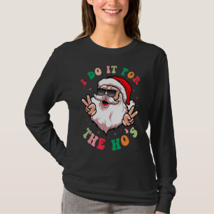 Camiseta Eu faço isso pelo Retro Papai Noel Groovy Chri