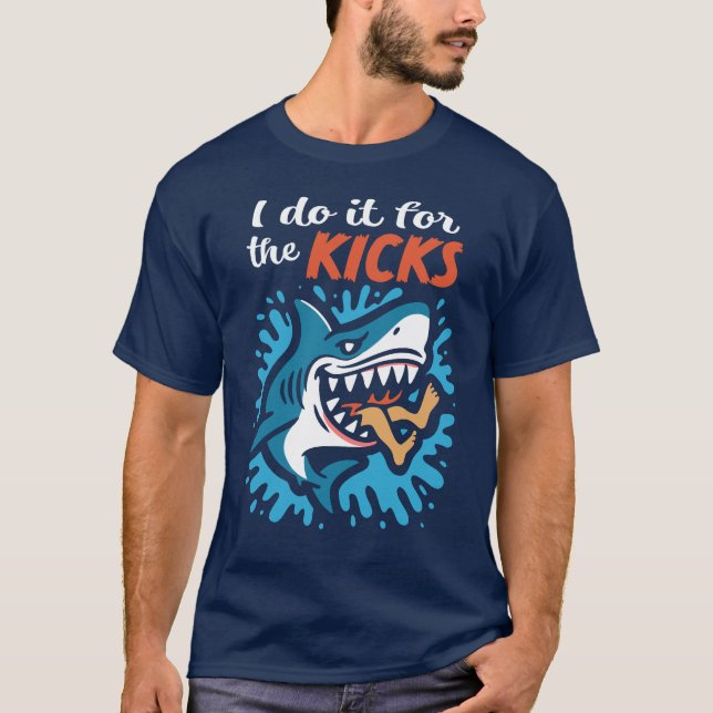 Camiseta Eu faço isso por adrenalina Tubarão (Frente)