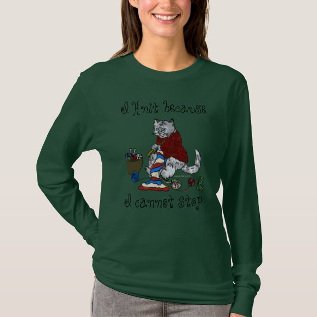Camiseta Eu faço malha porque eu não posso parar (Frente)