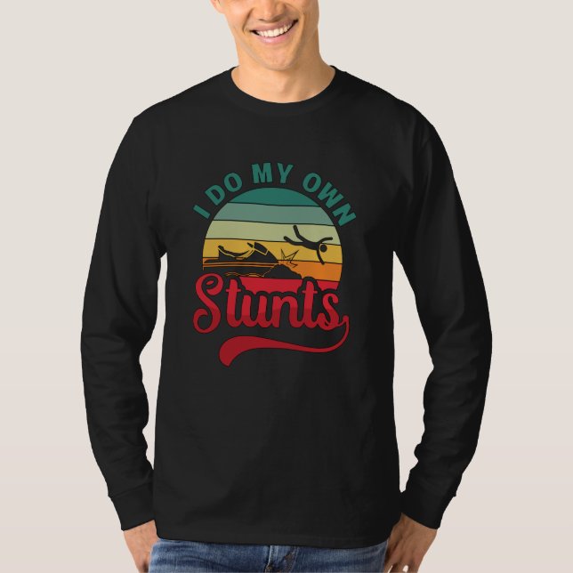 Camiseta Eu faço minhas próprias acrobacias Jet Ski Retro J (Frente)
