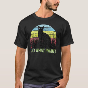 Camiseta Eu Faço O Que Eu Quero, Café Negro, Gato Vermelho,