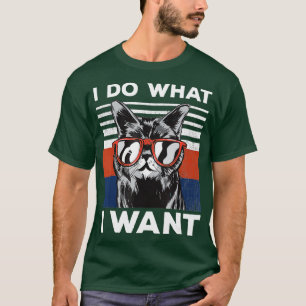 Camiseta Eu Faço O Que Eu Quero Com Gatinho De Gato Vintage