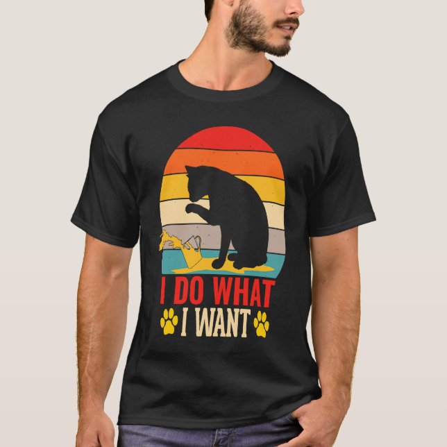 Camiseta Eu Faço O Que Eu Quero Gato De Óculos (Frente)