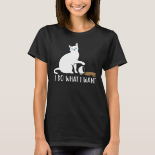 Camiseta Eu Faço O Que Eu Quero Gato E Café Engraçados