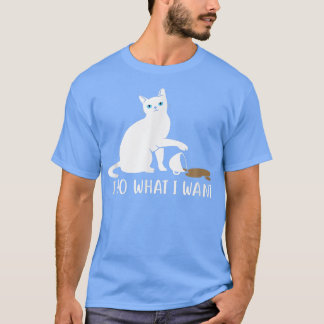 Camiseta Eu faço o que eu quero, gato e café engraçados