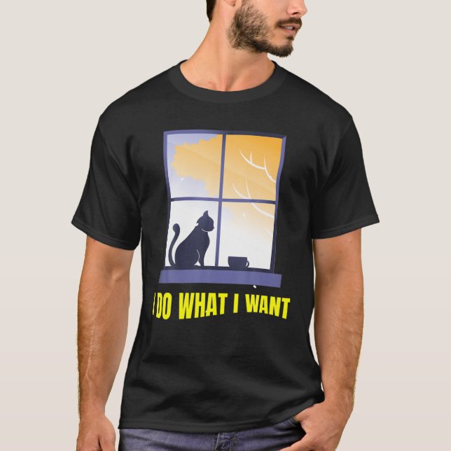Camiseta Eu Faço O Que Eu Quero,Gato Engraçado (Frente)