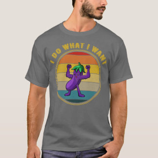 Camiseta Eu Faço O Que Eu Quero Que Os Músculos Da EggPlant