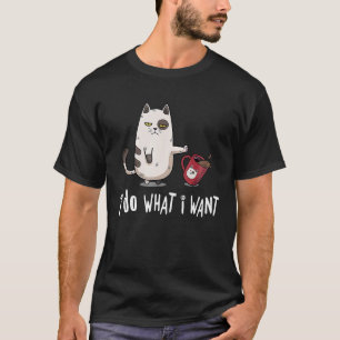 Camiseta Eu Faço O Que Eu Quero Vintage Black Cat Red Cup