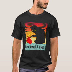 Camiseta Eu Faço O Que Eu Quero Vintage Black Cat Red Cup M