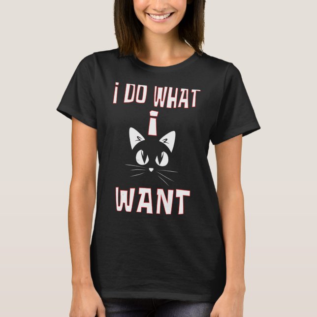 Camiseta Eu Faço O Que Quero Com Café Preto Café Gato Copo  (Frente)