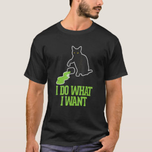 Camiseta Eu Faço O Que Quero Gata Pretinha Distressed