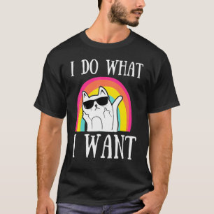 Camiseta Eu Faço O Que Quero Gato Café Gato Preto Xícara Ve