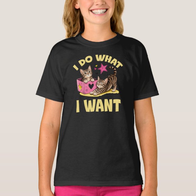 Camiseta Eu Faço O Que Quero, Gato Engraçado (Frente)