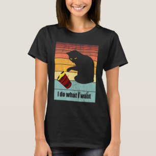 Camiseta Eu Faço O Que Quero  Gato Preto Com Olhos Amarelos