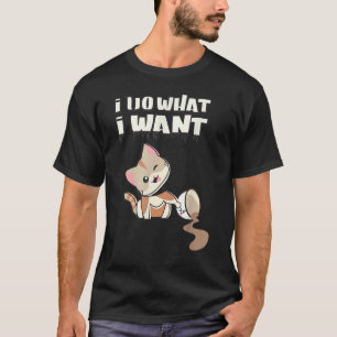 Camiseta Eu Faço O Que Quero Gráfico De Café Mug Cat