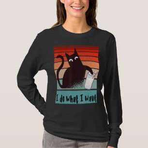 Camiseta Eu faço o que quero que o gato rebelde Funny bata