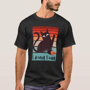 Camiseta Eu faço o que quero um gato rebelde derramando uma