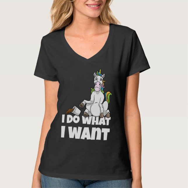 Camiseta Eu Faço O Que Quero Unicórnio Irritado (Frente)