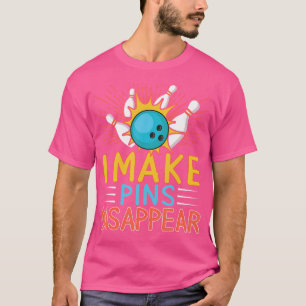 Camiseta Eu Faço Pinos Desaparecerem Boliche Jogador Bolich